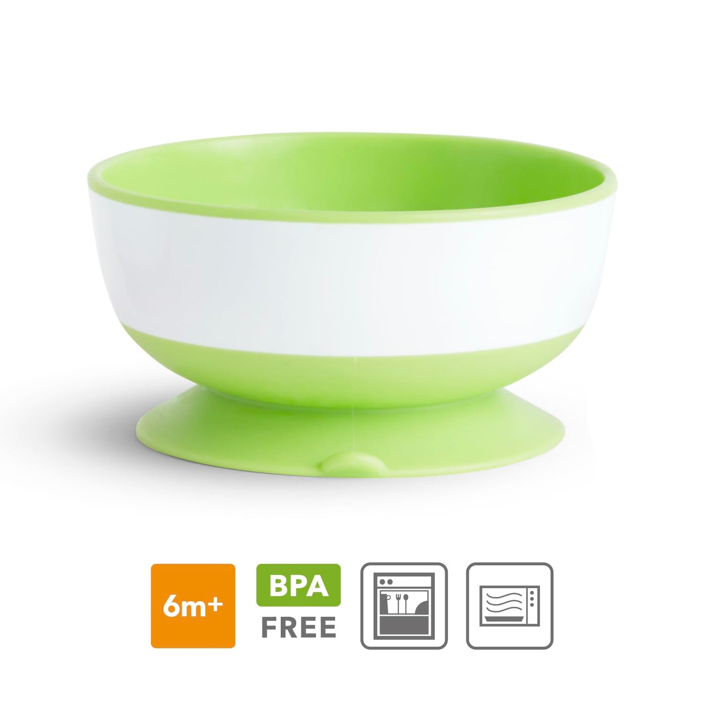 Munchkin Stay Put Baby Suction Bowl Set| Baby Bowls for Weaning| Baby Feeding Suction Dish Pack| for Babies & Toddlers 6 Months+|BPA Free Weaning Set for Babies| Microwave/Dishwasher Safe | 3 Pack