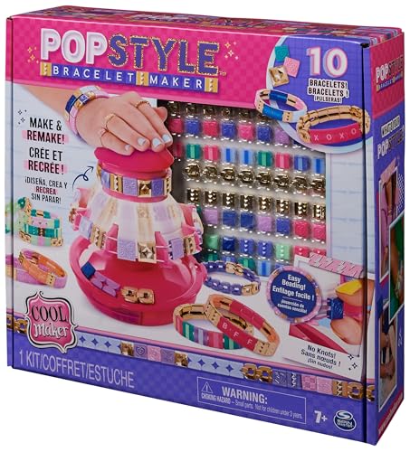 Cool MAKER PopStyle Bracelet Maker, 170 Stylish Beads, 10 Bracelets, Storage, Friendship Bracelet-Making Kit, DIY Arts and Crafts Kids’ Toys for Girls