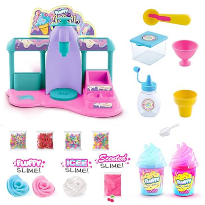 Pink So Slime DIY Fluffy Ice Cream Factory kit with fun decorations and accessories for making safe, glue-free slime sundaes for ages 6+