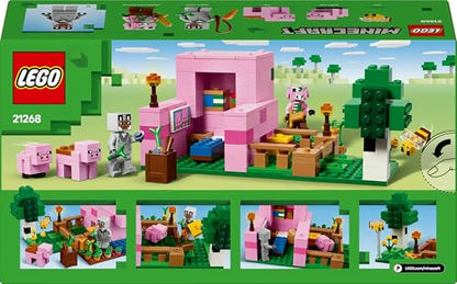 LEGO Minecraft The Baby Pig House Toy - Building Set incl. a Hero Figure, Mobs, a Farm & Forest Biome - Gaming Gift for 7+ Year Old Girls & Boys - 21268