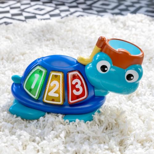 Baby Einstein Neptune's Ocean Discovery Activity Jumper with removable toys, colorful play center, adjustable heights, and 360° rotation for babies.