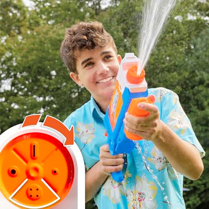 Nerf Super Soaker Flip Fill water blaster in multicolor, 887ml capacity, designed for garden water games and outdoor fun.