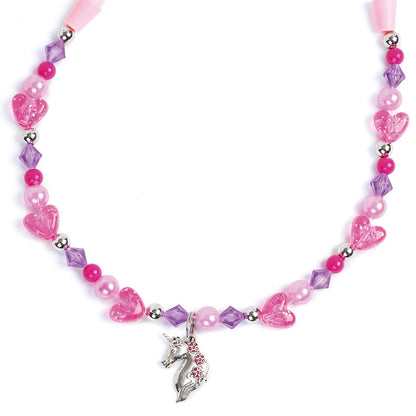 Unicorn Charm Jewellery | Create Beautiful Bracelets & Necklaces | Includes 10 Metal Charms And Over 300 Beads| Made With 100% Recycled Plastic | For Ages 4+