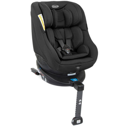 Graco Turn2Me Group 0+/1 ISOFIX 360° Rotating Car Seat, Rearward facing for longer from birth to approx. 4 years. Forward facing from approx. 1 to 4 years (9-18kg), Black fashion