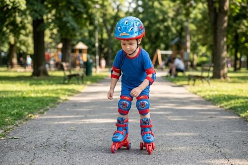 Mondo Marvel Spiderman 3-in-line skates with adjustable size, PVC wheels, colorful design, for boys and girls.