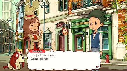 Nintendo Switch game cover for Layton's Mystery Journey: Katrielle and the Millionaires' Conspiracy featuring colorful detective characters.