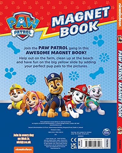 Paw Patrol Magnet Book: With 8 magnets! A fun illustrated play book, the perfect Christmas gift for children aged 3, 4, 5 based on the Nickelodeon TV Series