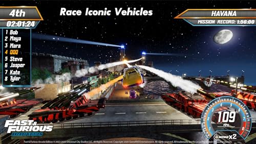 Nintendo Switch Fast & Furious Arcade Edition game by Game Mill, featuring colorful game cover art with characters and racing cars.