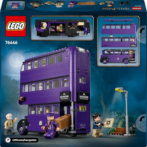 LEGO Harry Potter Knight Bus Adventure set with 5 minifigures, wands, and accessories from the Wizarding World.