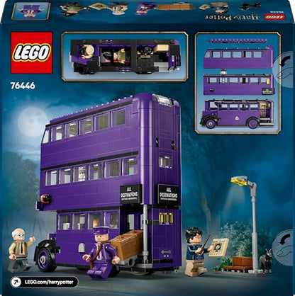 LEGO Harry Potter Knight Bus Adventure set with 5 minifigures, wands, and accessories from the Wizarding World.