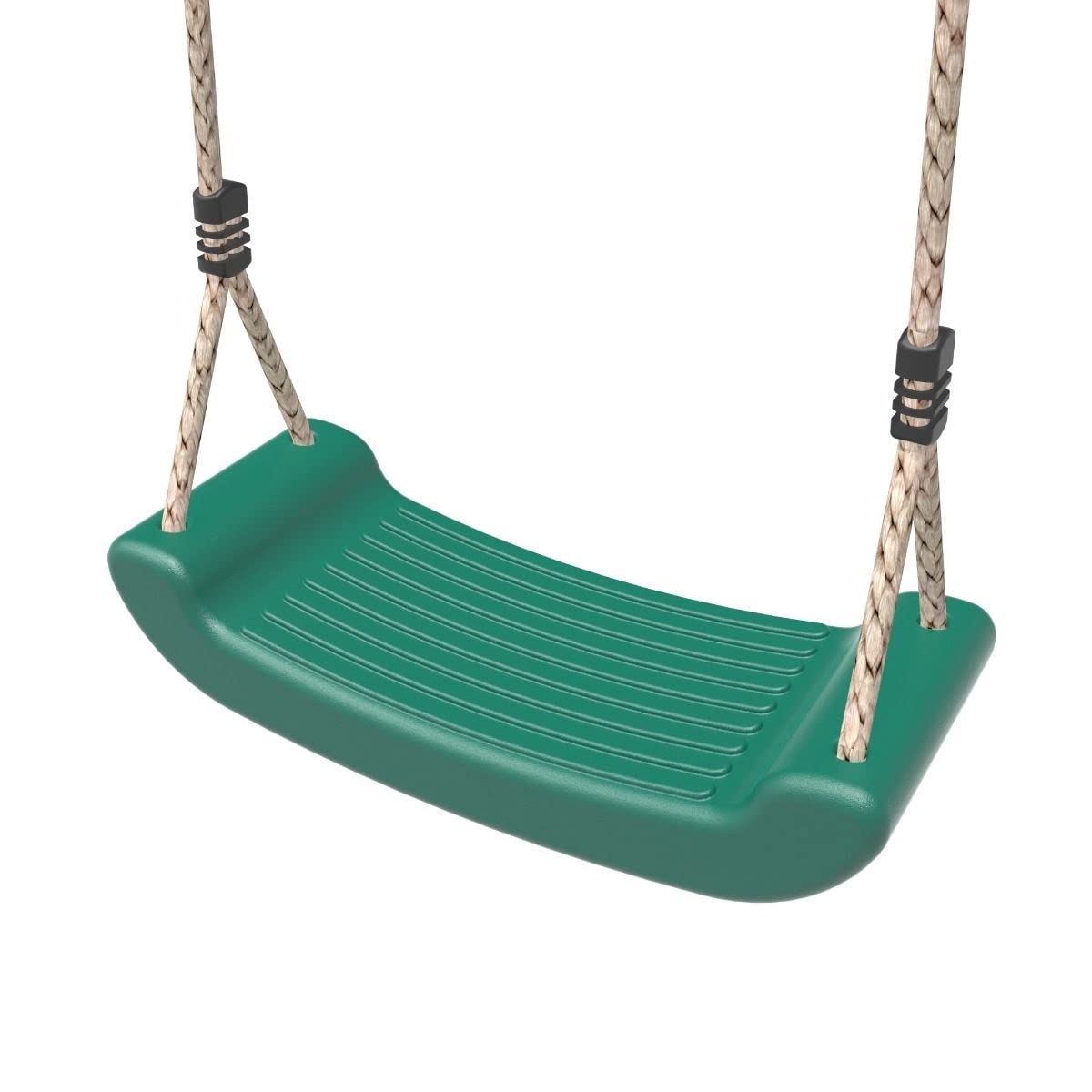 Rebo® Wooden Swing Set Plus Deck and Slide - Solar Green | OutdoorToys | Kids' Playset - Sturdy Construction, Pressure Treated Timber, Soft-Feel Ropes