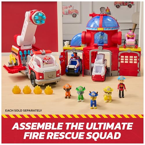 Paw Patrol Fire Rescue: Chase Rescue Fire Cruiser with Action Figure, Projectile Launcher, and Toy Truck, Kids Toys for Boys and Girls Ages 3 and Up