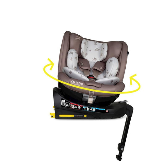 COSATTO Come & Go 2-360° Rotate Car Seat, Birth to 4 Years (0-105cm), Group 0/0+/1 ISOFIX Integrated Base, R129, ERF, Side Impact Protection, 5 Point Plus Anti Escape (Lollop)