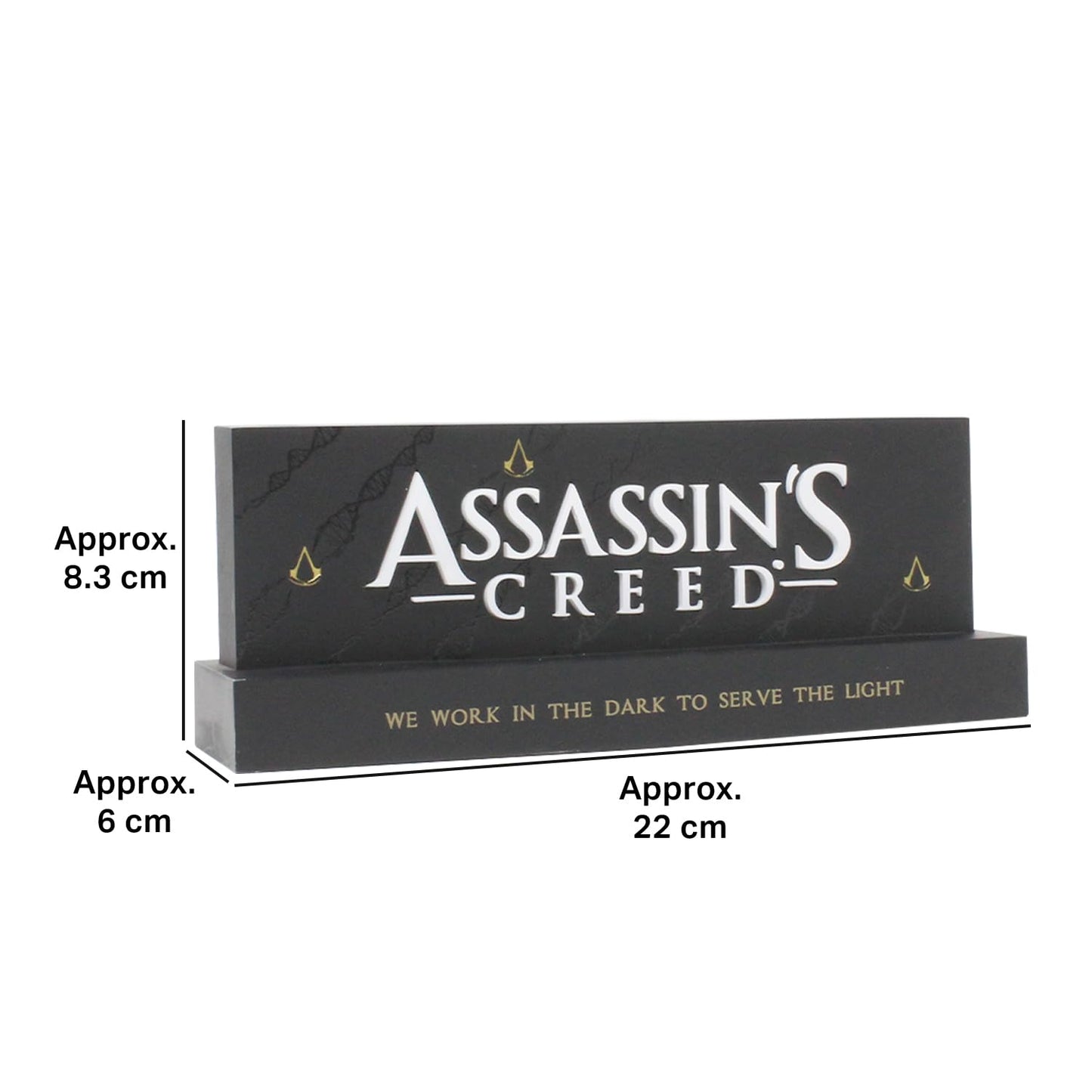 Neamedia Assassin's Creed logo LED lamp, officially licensed gaming room or office light, compatible with mobile, Xbox, PS5, and PC.