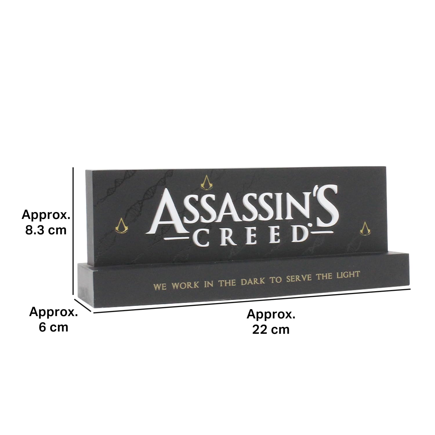 Neamedia Assassin's Creed logo LED lamp, officially licensed gaming room or office light, compatible with mobile, Xbox, PS5, and PC.