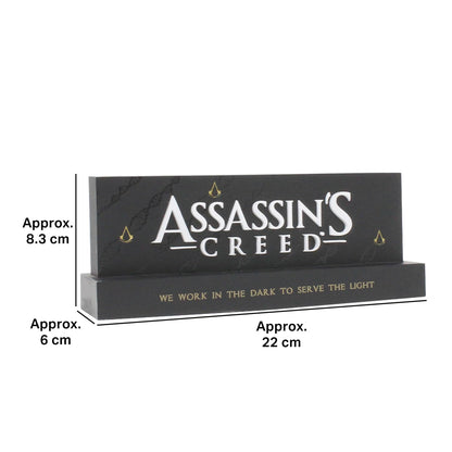 Neamedia Assassin's Creed logo LED lamp, officially licensed gaming room or office light, compatible with mobile, Xbox, PS5, and PC.