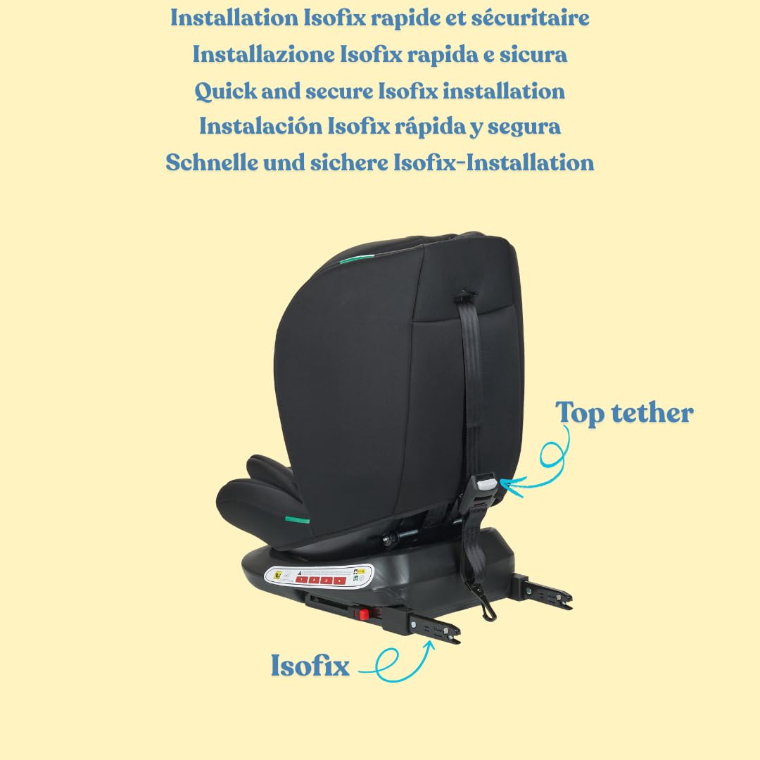 Safety Baby Xenon Isofix 360° Swivel Car Seat I-Size 40-150 cm Suitable from Birth to Approximately 12 Years Group 0-1-2-3 Isofix Fixings and Side Protectors