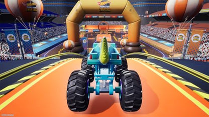 Hot Wheels Monster Trucks: Stunt Mayhem Deluxe Edition Nintendo Switch game cartridge with colorful cover art.