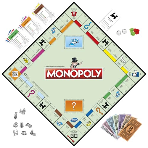 Hasbro Gaming Monopoly, Strategy Board Game for 8+ Year Old Kids, 2-6 Players, Family Games for Children and Adults