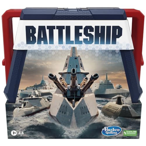 Hasbro Gaming Battleship Classic Board Game, Strategy Game For Kids Ages 7 and Up, Fun Kids Game For 2 Players, Multicolor