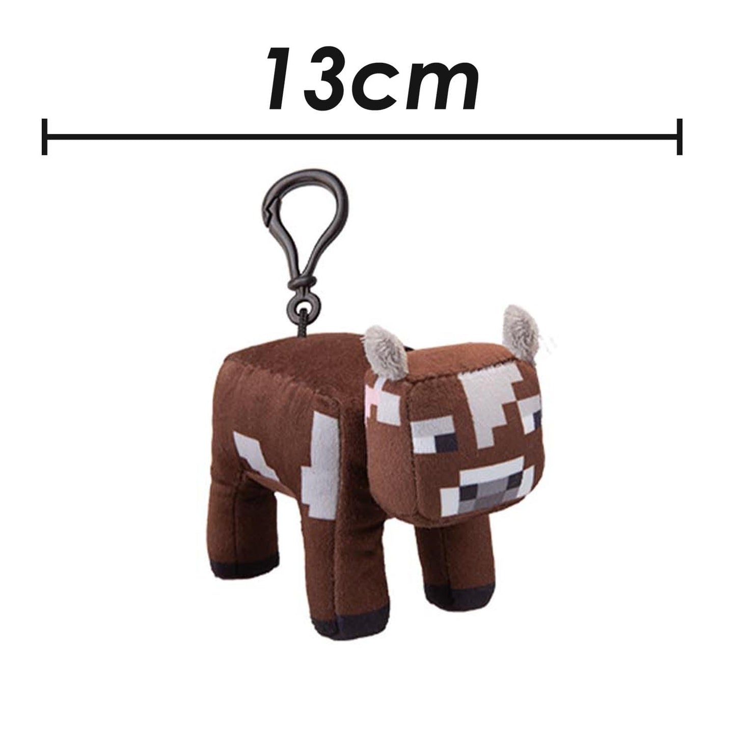 VFM - Minecraft Cow Soft Toy Clip On Video Game Character-Officially Licensed Toy Plush Stuffed Toy Plush Toy Cute Stuffed Plushie, Gifts for Birthday, Valentine's Day Christmas - 13cm Brown