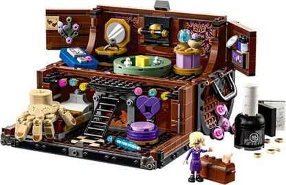 LEGO Wednesday Thing's Apartment set featuring Enid mini doll, Thing figure, and accessories for creative play.