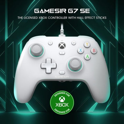 GameSir G7 SE Xbox controller with Hall-effect joysticks, compatible with Xbox Series X|S, Xbox One, and Windows 10/11, official license