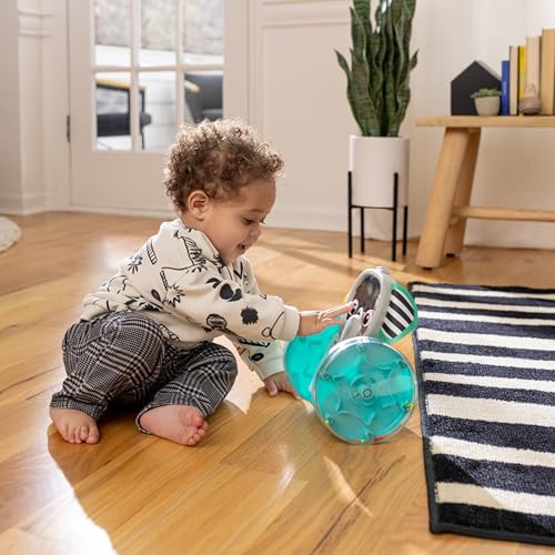 Baby Einstein Chase & Tap Earl crawling baby toy with mirror and music, designed for infants 6 months and older