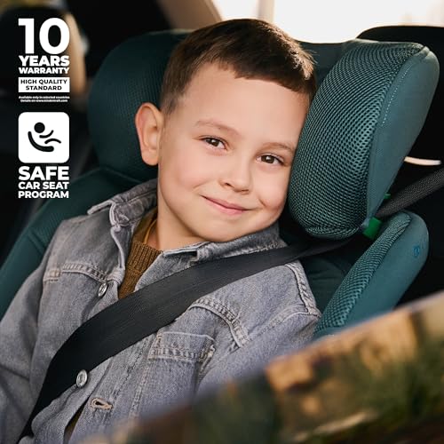 Kinderkraft XRIDER2 Infant Car Seat with Base, Isofix, I-Size 40-125 Cm, from Birh to 7 Years, Reclining, 360 Degree, Safety Systems, Travel Comfort, Green