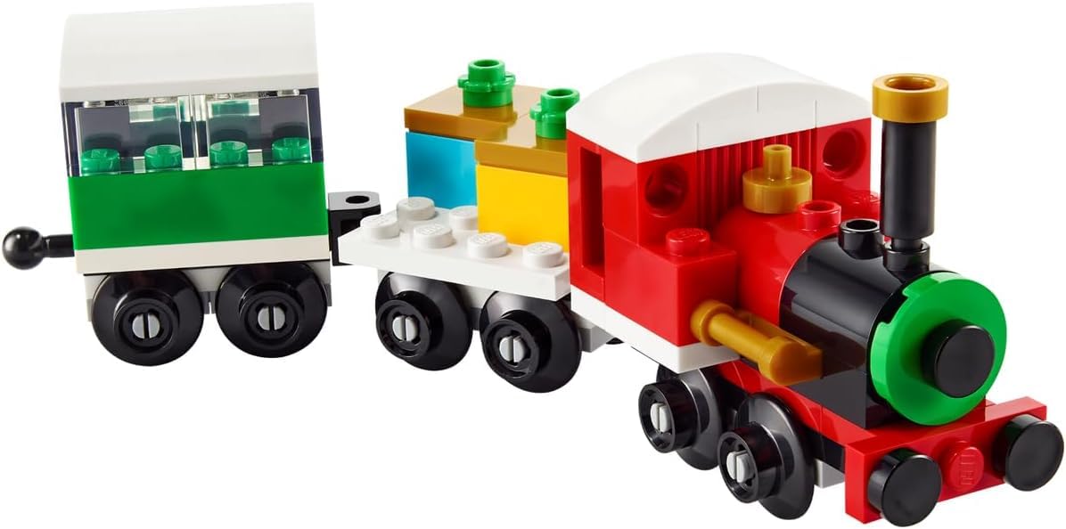LEGO Creator 30584 Winterlicher Weihnachtszug set featuring a festive train with colorful bricks and holiday decorations.