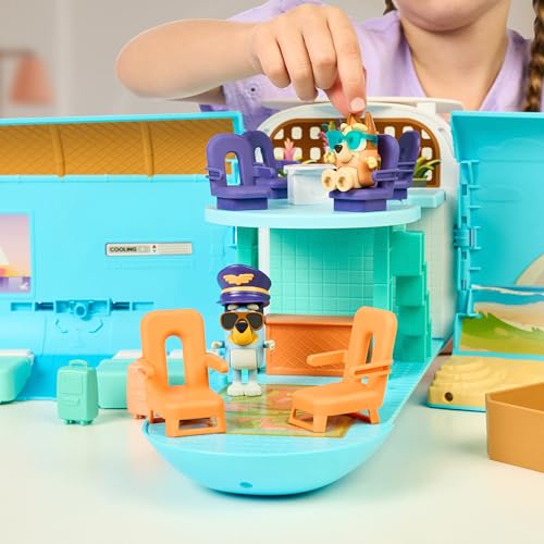 Bluey 3-in-1 Transforming Plane Playset, Transforms From A Plane To A Resort and a Boat! Opens Up To Expand Out To A 27 Inch/ 70cm Wide Holiday Vacation Resort Playset, Over 25 Sounds And Phrases