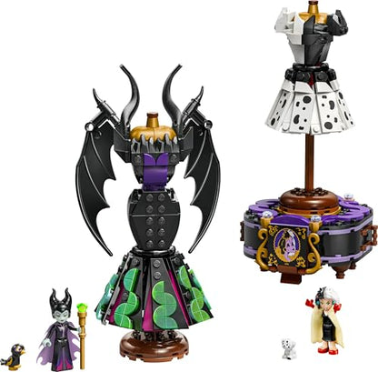 LEGO Disney Maleficent's and Cruella De Vil's Dresses - Building Toy for 9+ Year Old Girls & Boys - incl. a Customisable Display Stand, 2 Mini-Dolls & 2 Animal Figures - Birthday Gift for Fans - 43262