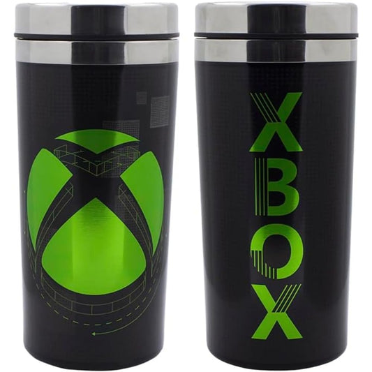Paladone Xbox travel mug with Xbox logo, 450ml capacity, insulated drinks flask for hot or cold beverages, ideal for gamers.