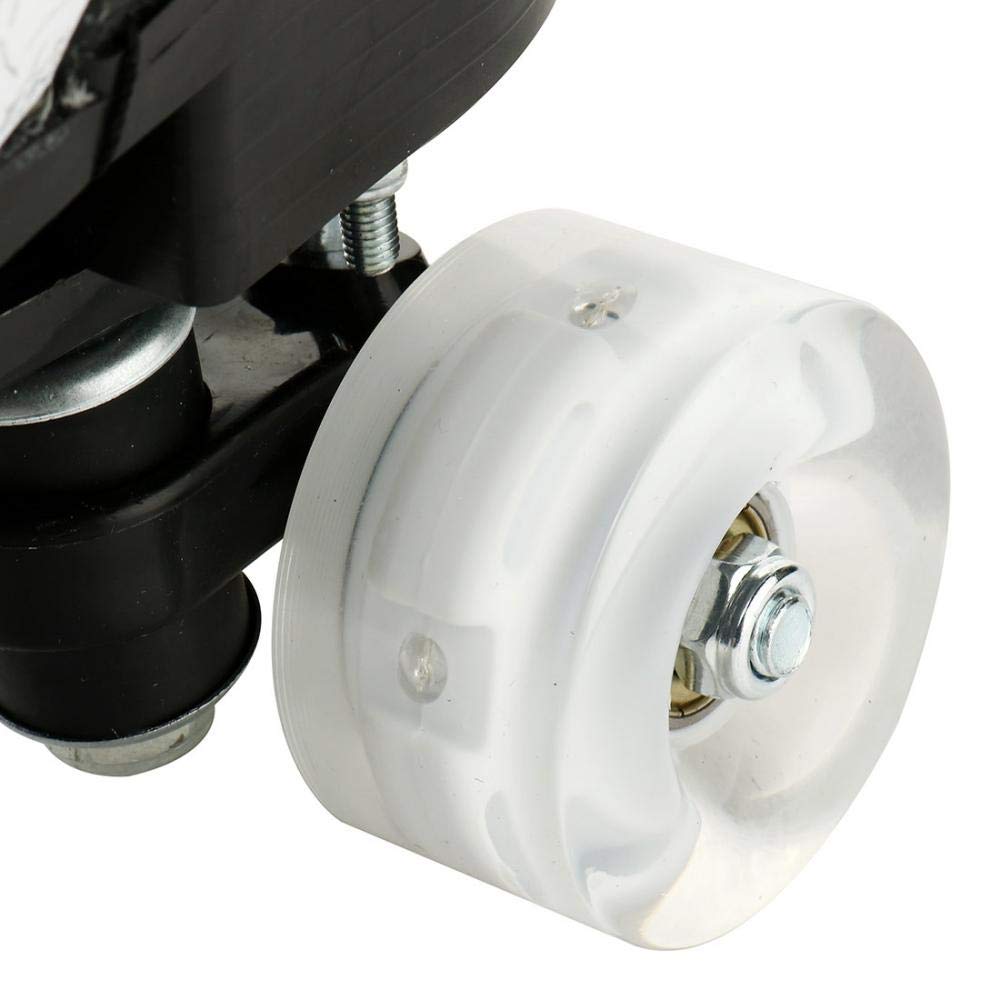 KALINU unisex roller skates with lightning pattern, high-top design, double row wheels, suitable for beginners, size 42.