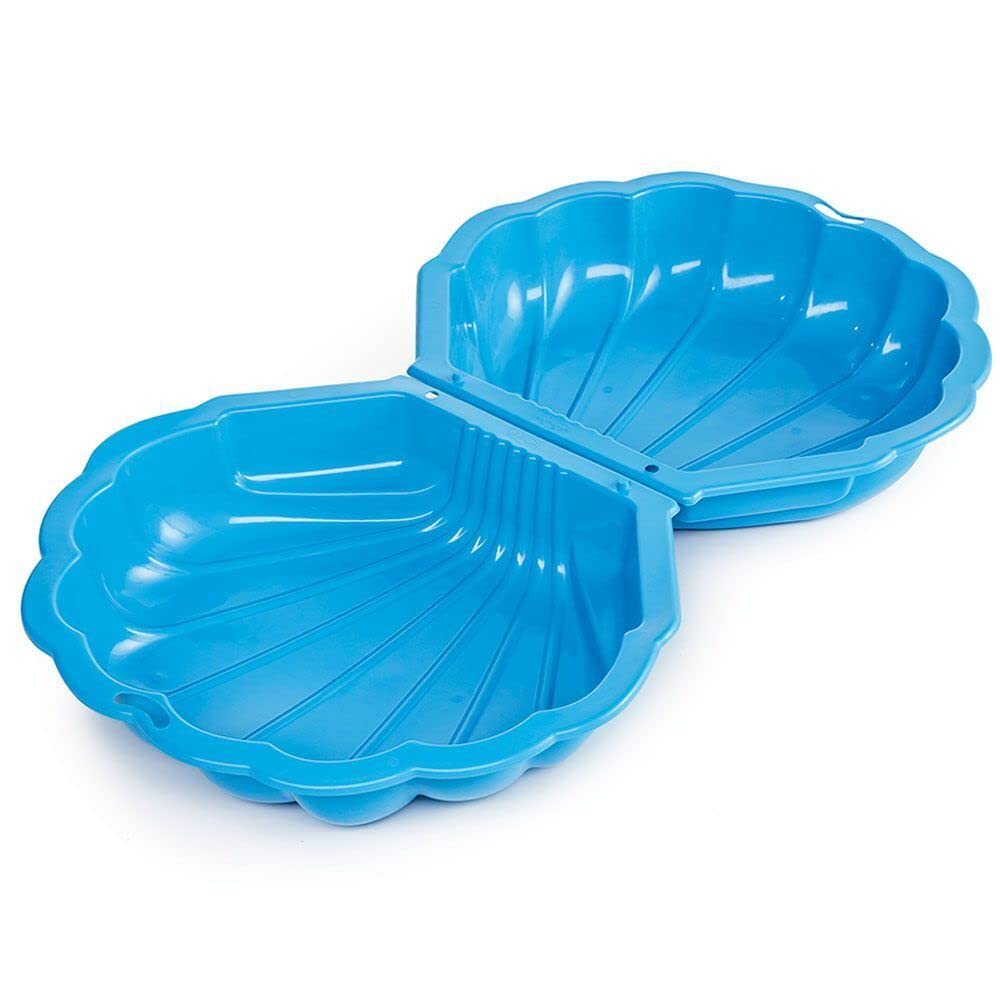 URBN-TOYS Shell Clam Shaped Plastic Sandpit Outdoor Garden Fun Paddling Ball Pool Sand Pit (Blue)