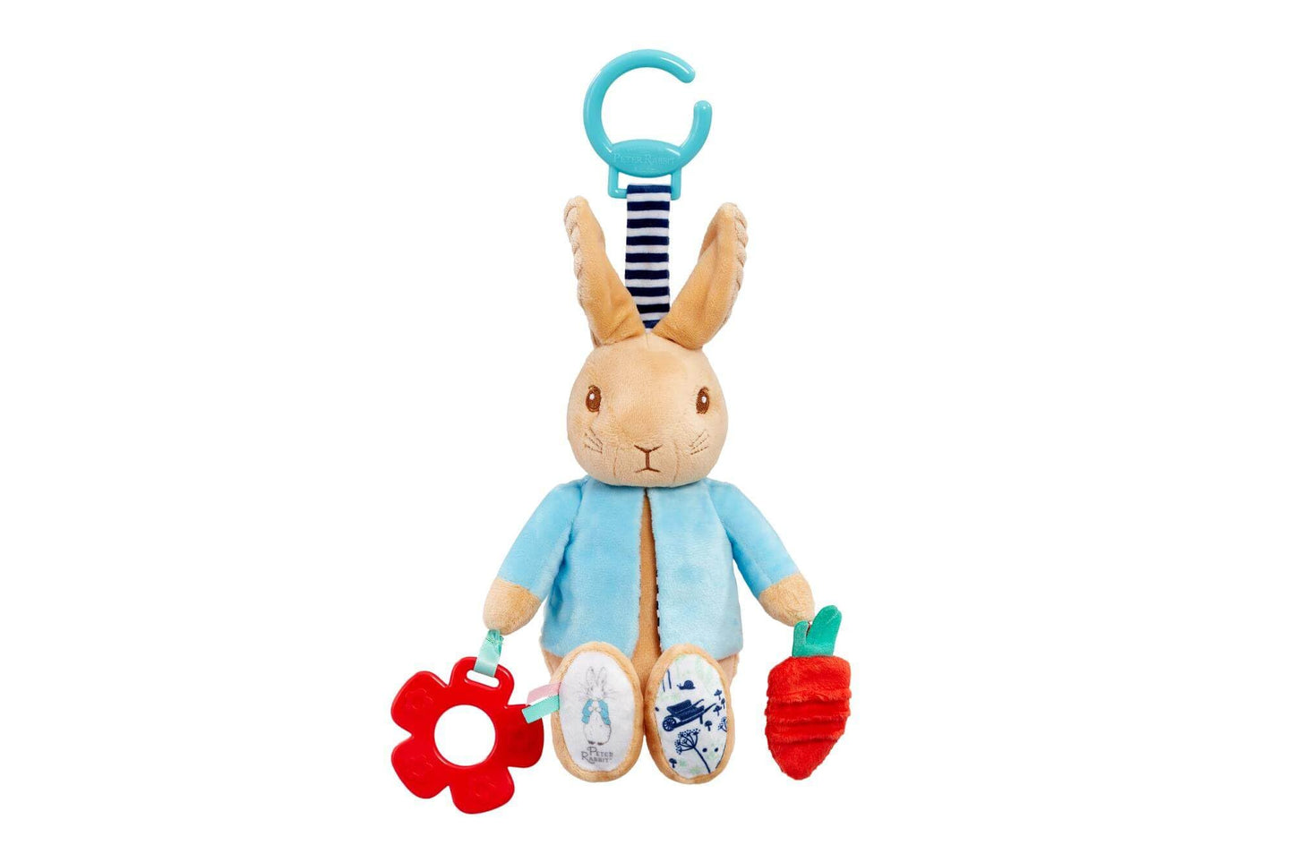 Rainbow Designs Peter Rabbit Activity Toy Pram Toy - Sensory Toy for Babies, Stimulates Senses & Encourages Early Developmental Play with Rattle, Squeak & Crinkle Sounds
