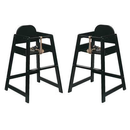 Safetots Two Pack of Simply Stackable Wooden High Chairs, Black, Highchairs for Baby and Toddler, Stylish and Practical, Baby Highchairs for Your Home or Space Saving High Chairs for Restaurant