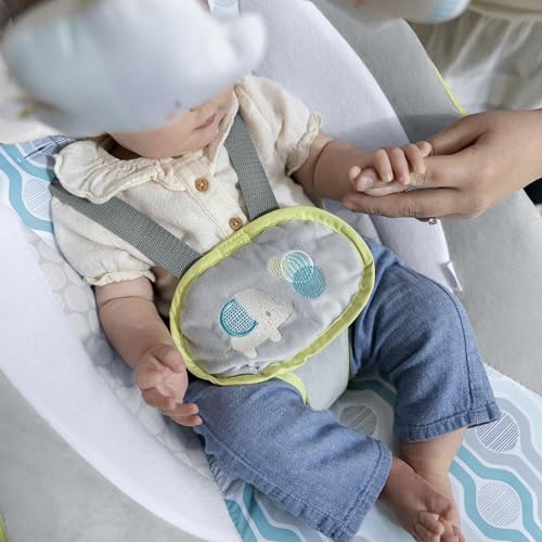 Ingenuity SimpleComfort lightweight baby swing with multi-direction motion, vibrations, and nature sounds for infants 0-9 months.