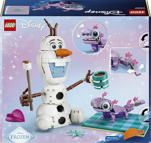 LEGO | Disney Frozen Olaf and Bruni's Picnic Fun Toy - Snowman Figure w/a Picnic Blanket & Accessories - DIY Bedroom Decor - Gift for 7+ Year Old Girls & Fans - 43287