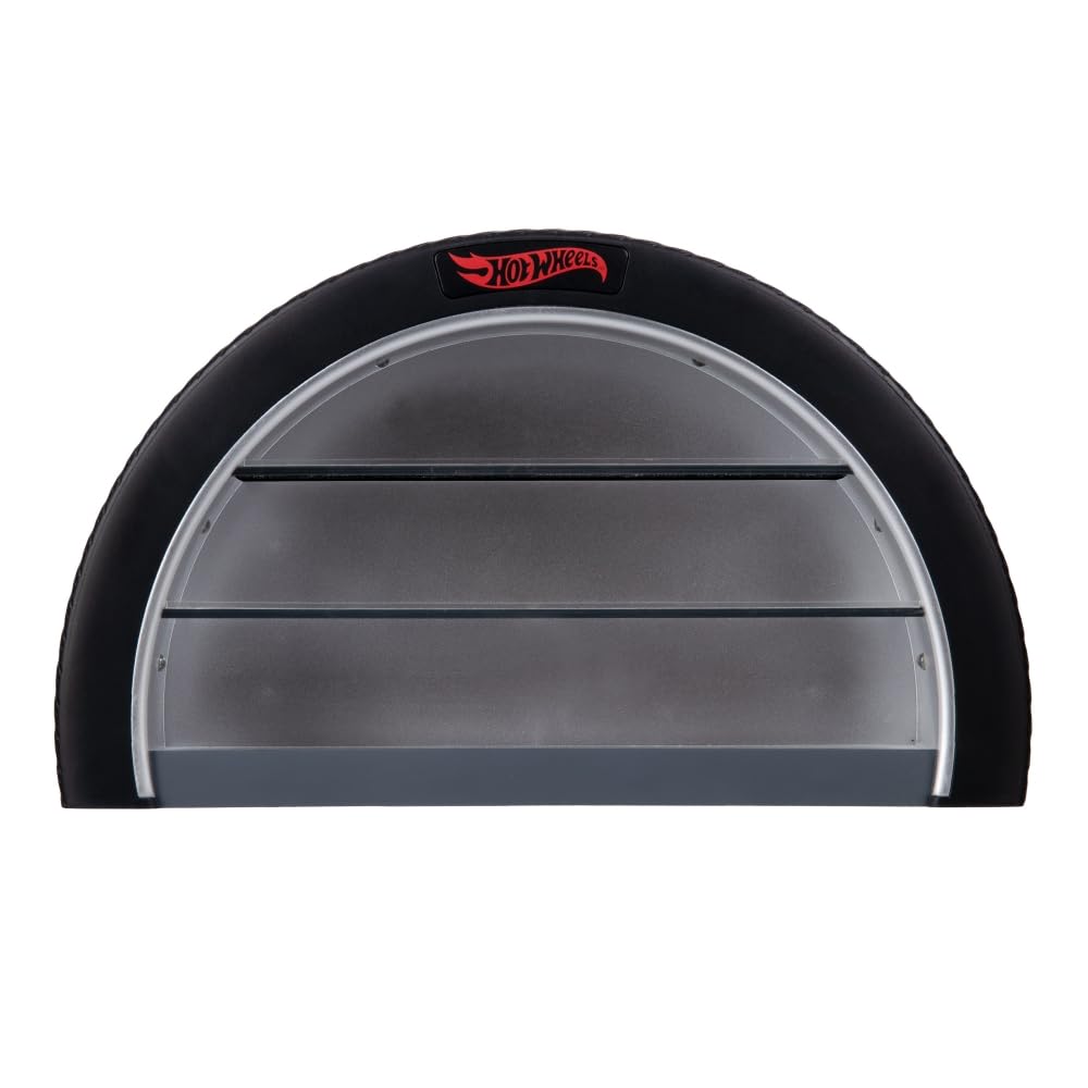 Hot Wheels Display Case Light - Officially Licensed Mattel Merchandise, Light Up Case Holds 8 Cars, Wheel Shaped Wall Moutable or Freestanding, Gift for Collectors