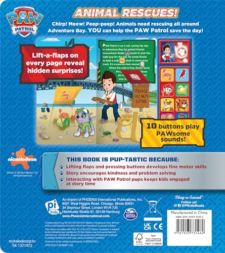 Nickelodeon PAW Patrol - Animal Rescues! Lift-a-Flap Sound Book - PI Kids (Play-A-Sound)