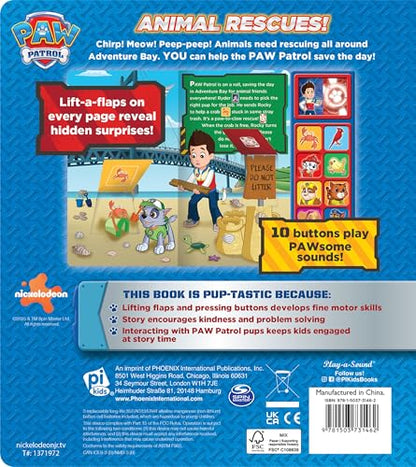 Nickelodeon PAW Patrol - Animal Rescues! Lift-a-Flap Sound Book - PI Kids (Play-A-Sound)