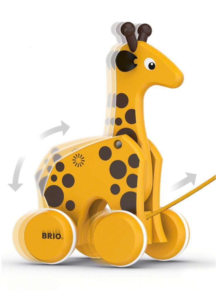 BRIO Giraffe Pull Along Toddler Toys for Ages 12 Months Up (Kids 1 Year Old)