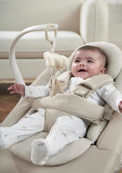 Mamas & Papas Eno Baby Bouncer, One Hand Fold, 2 Recline Positions, Cashmere - 0-6months
