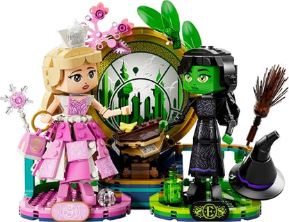 LEGO Wicked Elphaba & Glinda Figures - Play and Display Toy with Accessories incl. a Broom, Crown & Purse plus a Window Scene - Gift for 10+ Year Old Girls & Movie Fans - 75682