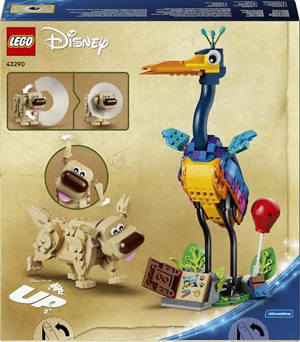LEGO|DISNEY PIXAR Kevin & Dug Figures - Toy Golden Retriever Dog & Exotic Bird - DIY Kids' Bedroom Decor Idea - Birthday Gift for 9+ Year Old Girls & Up Movie Fans - 43290