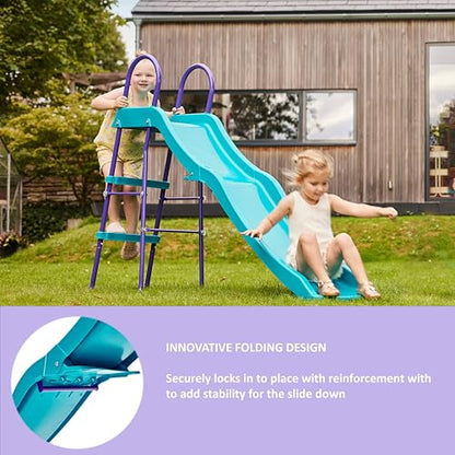Plum Haumea Steel & Plastic 6ft Slide Wavy Design With 4-Leg Configuration, Purple