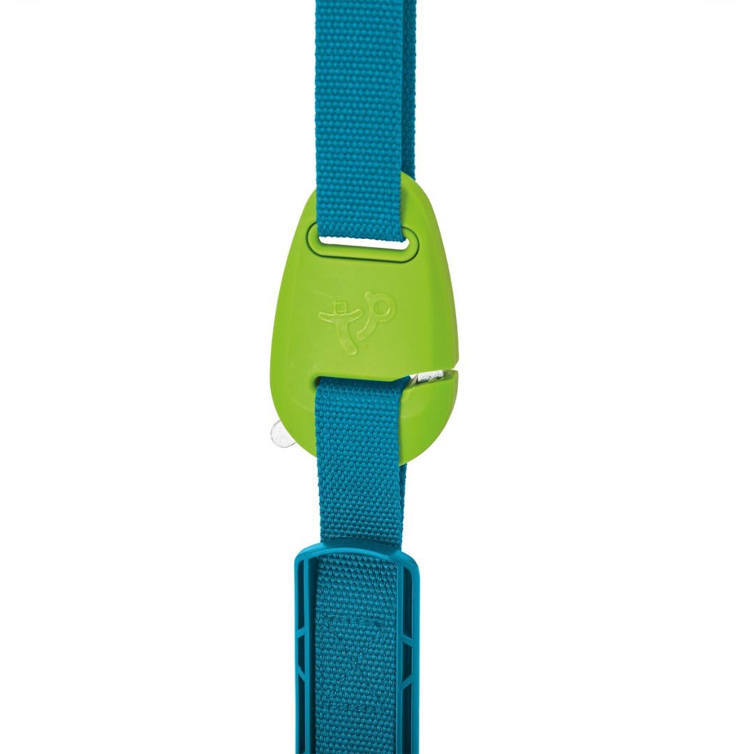 Green TP Toys Quadpod 4-in-1 growable baby swing seat with adjustable ropes and safety strap for toddlers and kids outdoors.