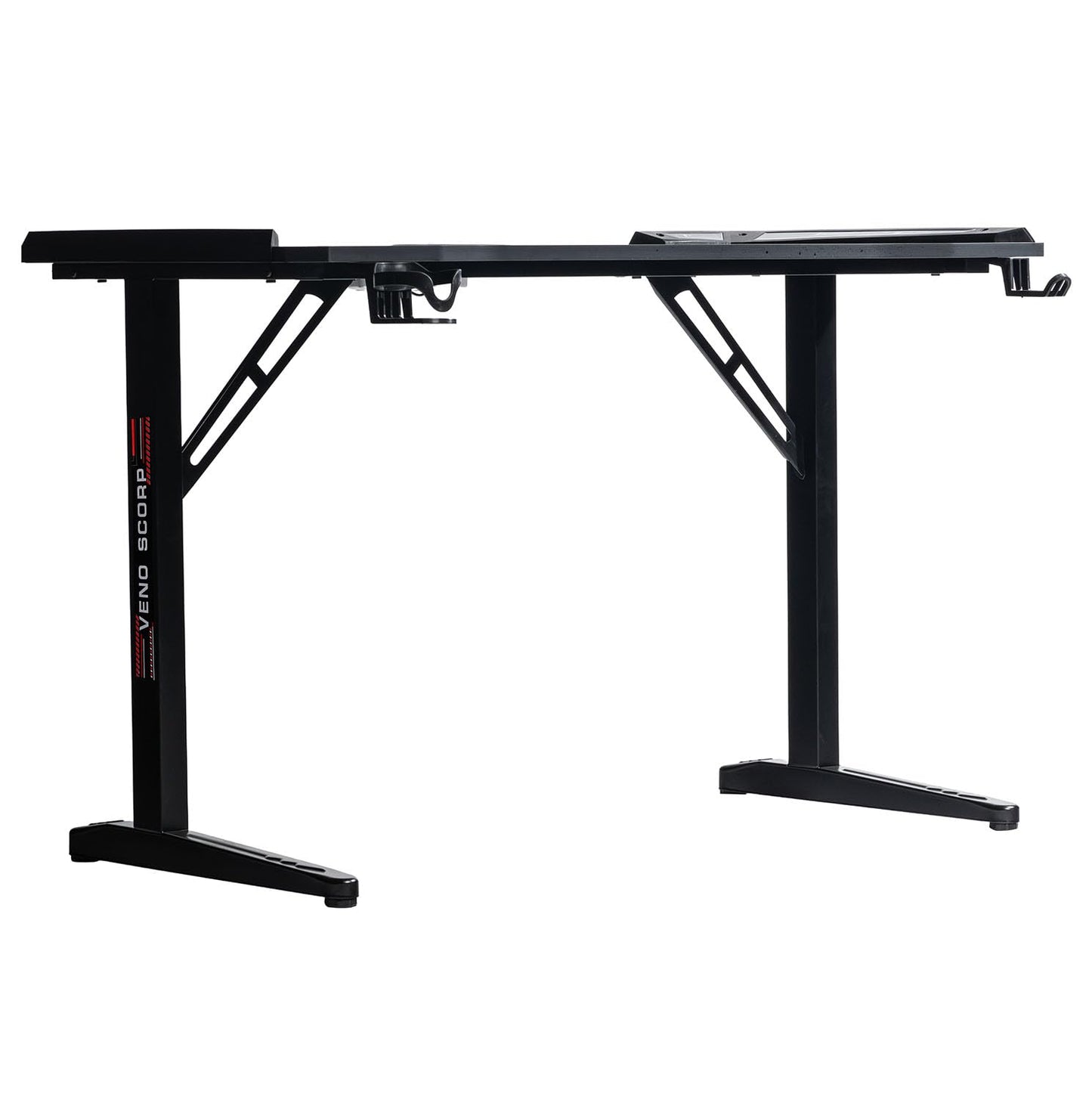 Veno Scorp Gaming Desk with LED Lights, USB, 120 x 60cm RGB Computer Desk T Shape, Gaming Table for Home Office, Black