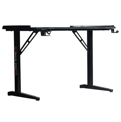 Veno Scorp Gaming Desk with LED Lights, USB, 120 x 60cm RGB Computer Desk T Shape, Gaming Table for Home Office, Black